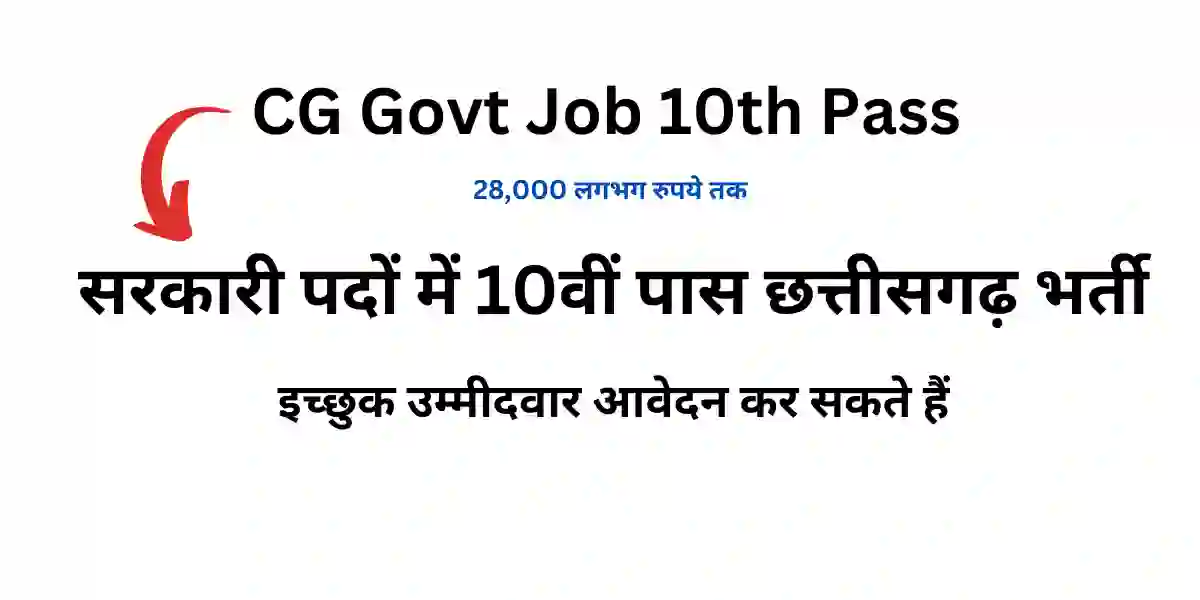 CG Govt Job 10th Pass